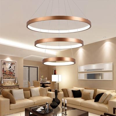 China Modern Fashion Art Design Circle LED Hanging Light Pendant Light Chandelier for Dinning Room and Home Hotel for sale