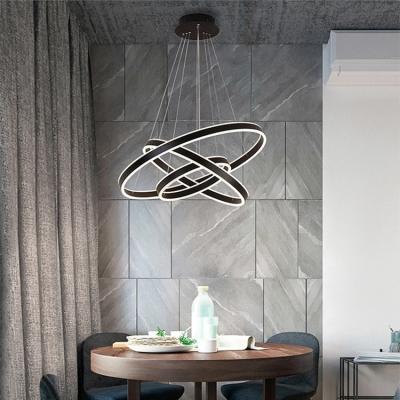 China Hot Selling Simple Fashion Iron Lamp Body Indoor Decorative Acrylic Led Chandeliers Pendant Lights for sale