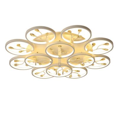 China Modern warm white aluminum acrylic acrylic home living room fashion decoration simple flat led bedroom ceiling light for sale