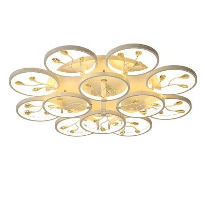 China White Fashion Living Bedroom Fixtures With Remote Modern Nordic Design LED Ceiling Lights for sale