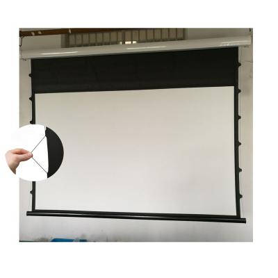 China 100 Inch Electric Home School 16:9 Soft White Tab Tension Screen Projector for sale