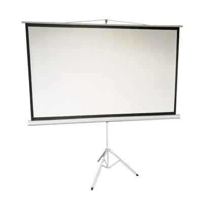 China 100 Inch 16:9 Matt White Portable Projection White Tripod Screen Portable Home School for sale