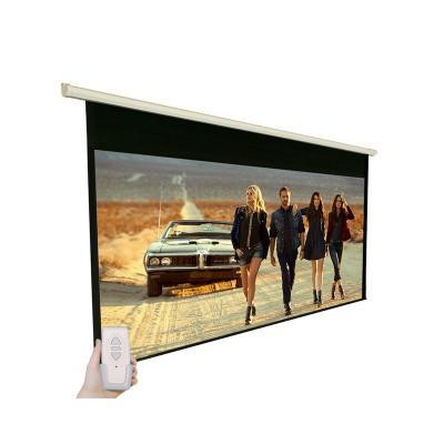 China Hot Sale Electric Ceiling Hanging Matte White 16:9 Projector Screen 120 Inch Home Theater for sale