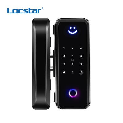 China Smart Fingerprint Locks Remote Contrl Locstar New Design With Tuya App Glass Door Lock for sale