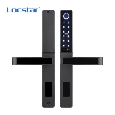 China Hotel/apartment with door with TTlock Tuya Slim Narrow Slim Aluminum Biometric APP Code Card Fingerprint Door Locstar Smart Frame Lock for sale