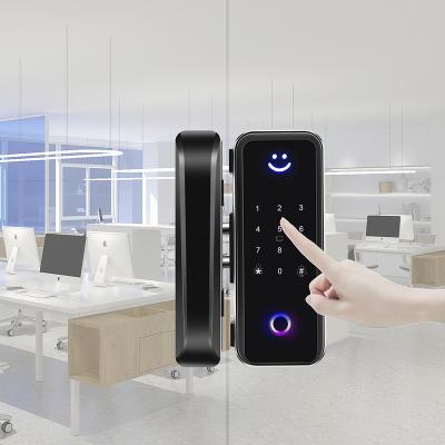 China Home Smart Wifi Digital Frameless Glass Door Smart Frameless Glass Door Fingerprint /Office Locstar Tuya /Office Apartments /Hotel/ Lock for sale