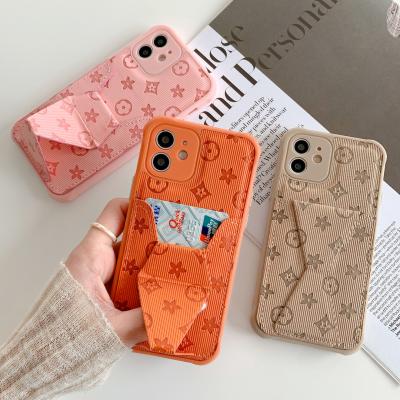 China 2022 Shockproof Hot Selling Shockproof With Stand Wallet Function Brand Designer Leather Luxury Phone Cases For iPhone 13 Pro Max Covers for sale