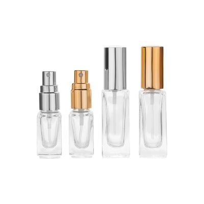 China 3ml 6ml Glass Bottle Cosmetic Rectangular Clear Liquid Perfume Spray Bottles Glass Bottle for sale