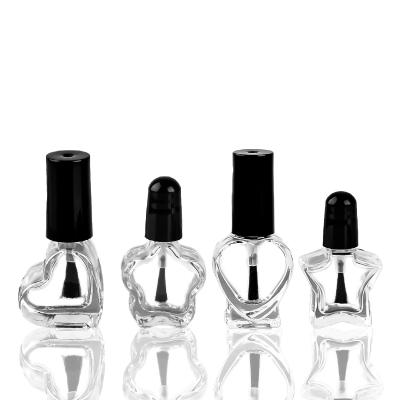 China 5ml Different Shape Transparent Manufacturer Nail Polish Glass Refillable Oil Bottle Hot Selling Eco-Friendly With Brush Lid for sale