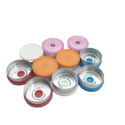 China Wholesale Pharma Cosmetic Type 20mm 22mm Setting Tear Off Lid Aluminum Plastic Top Lids For Vials for sale