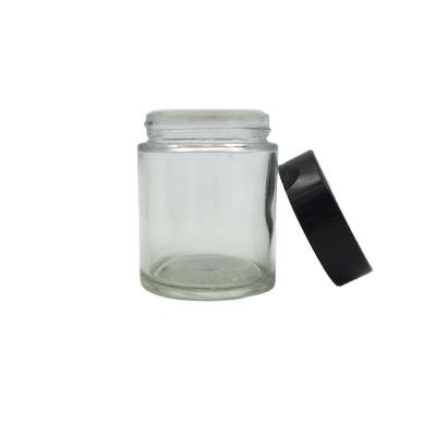 China 2018 Personal Care Glass Container New Design 4oz Glass Jar With Black Lid 120ml for sale