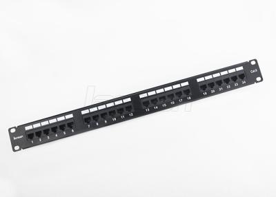 China Removable Back Bar Cat6 24 Port Patch Panel / Network Patch Panel With Dust Cover for sale