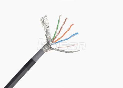 China Stable Performance SFTP Cat5e Cable , 500m 0.5mm CCA CAT5E Wire 4 Pair Lan Cable for sale