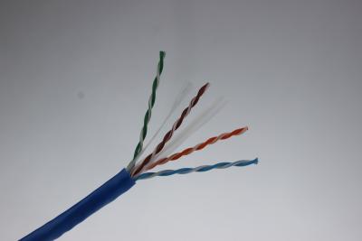 China 4 Pairs 0.48mm Copper PVC 24AWG Cat5e UTP Lan Cable High Speed Pass Test for sale