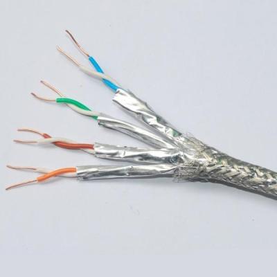 China Cat6A Round SFTP Patch Cord FM PE 30V PVC STP Ethernet Cable for sale