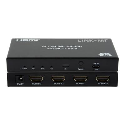 China 3X1 HDMI 2.0 Switch Hd Matrix Switcher 3 X 1 Hdmi Switch 3 Port Hdmi Switch 1080P 20m for sale