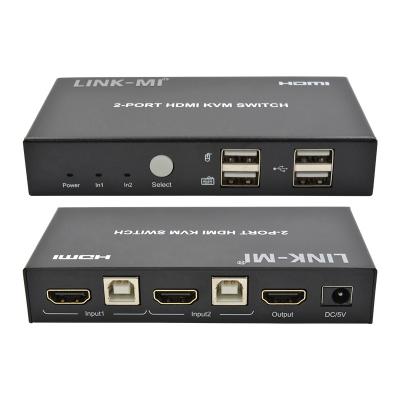 China 4K 2Port HDMI KVM Switch Ondersteuning 4K 30Hz USB Type B Port Te koop