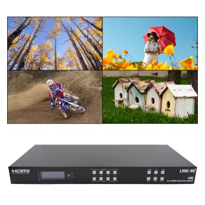 China Naadloze HDMI 4K Video Wall Splitter HDMI Matrix Switcher 2X2 4 In 4 Out Te koop