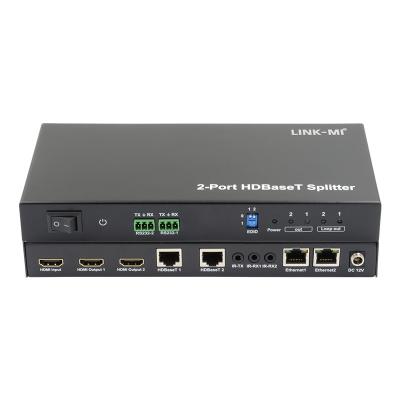 China 100m 1x2 HDBaseT Splitter with HDCP2.2 Compliance POC Ethernet and RS232 Pass Through for sale