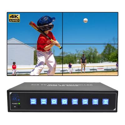 China 4K60 2x2 Video Wall Controller For 4 Splicing TVs Support 1x2 1x3 1x4 4x1 3x1 2x1 UHD TV Wall Processor for sale