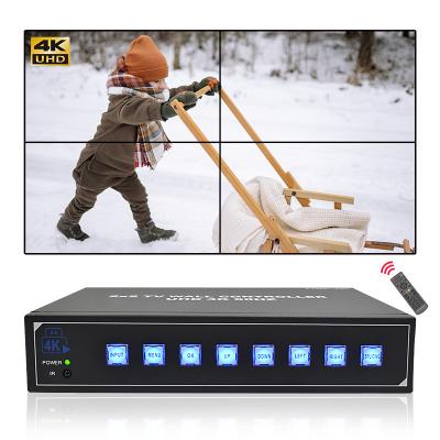 China Control remoto IR 4K HDMI Procesador de pared de video 2X2 para 4 televisores UHD 4K 60Hz LED Pared de video en venta