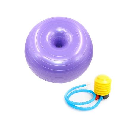 China Improve Flexible Inflatable Core Strength Training Donut Ball With Foot Pump For Yoga Pilates for sale