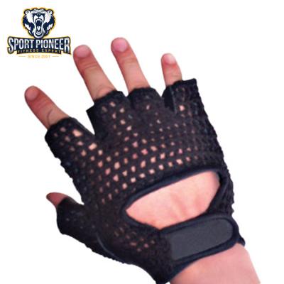 China Genuine Leather Women's Gym Half Finger Golf Glove Weightlifting Sport Fingerless Glove for sale