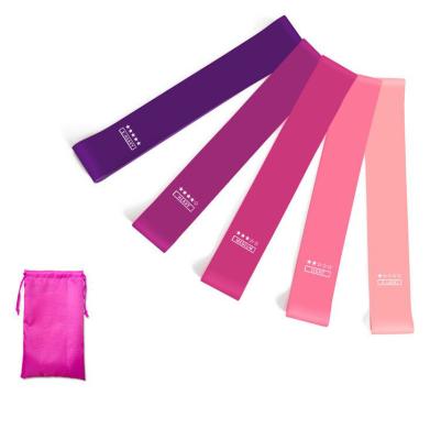 China Wholesale Newest Gym Fitness Hip Band Pink Gradient Natural Latex Resistance Loop Bands Pink Resistance Band for sale