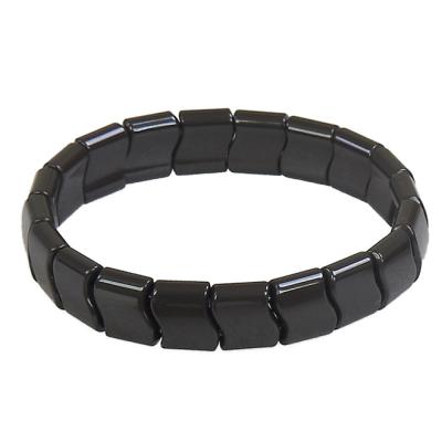 China Ion Balance and POP Energy RELAX Titanium Black Ion Tourmaline Bio Negative Energy Couples Bracelet Scalar Bracelet for sale