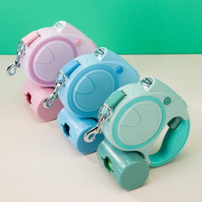 China Automatic Retractable Lights Pull Rope With Leash Light Dog Rope Outdoor Pet Walking Supplies for sale