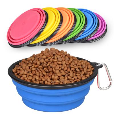 China New Viable 450ml Collapsible Dog Bowl BPA Free Pet Travel Camping Wheels Collapsible Dog Bowl For Travel for sale