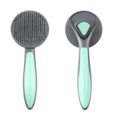 China 2022 Pet Grooming Brush Viable Self Cleaning Automatically Pursue Cat Slicker Brush Remove Dog Hair Pet Comb for sale