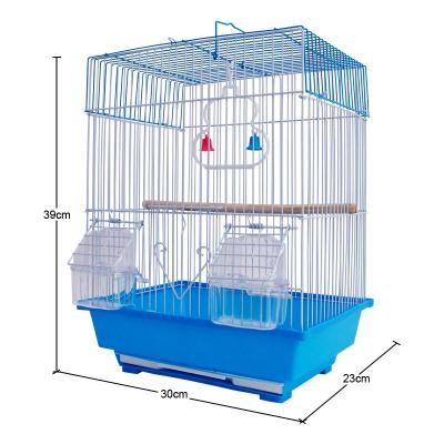 China 2022 New Arrival Blue Horizontal Sliding Iron Bird Cage Parrot Breeding Breathable Large for sale