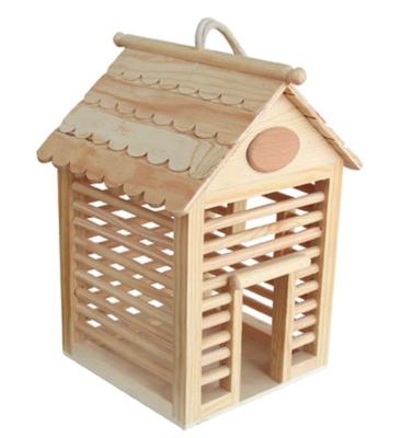 China 2022 Wholesale Unfinished Custom Color Painted Outdoor Solid Wood DIY Decor Bird House Breathable Aviary Small Crafts for sale