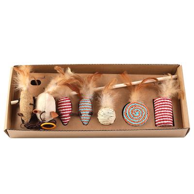 China Hot Selling Interactive Mouse Viable Toy Gift Box For Cat Toy Set 7 Pcs Best Cat Toy Ever for sale