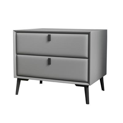 China Modern Custom Living Room Soft and Durable Gray Pine Wood Recycled Bedside Table for sale