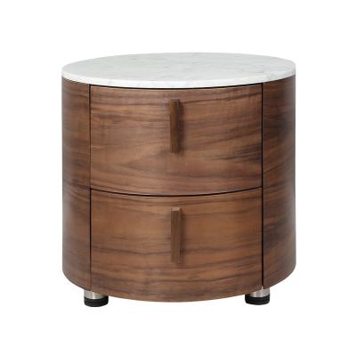 China New Arrival Design High Classic Classic Bedroom Furniture Walnut Solid Wood Bedside Table for sale