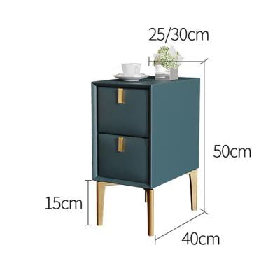 China Factory Sale Low MOQ New Arrival Modern Mini Size Leather Bedside Table Nightstand for sale