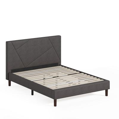 China Modern stylish geometric bed texture pattern design solid and nice unique frame with headboard for sale