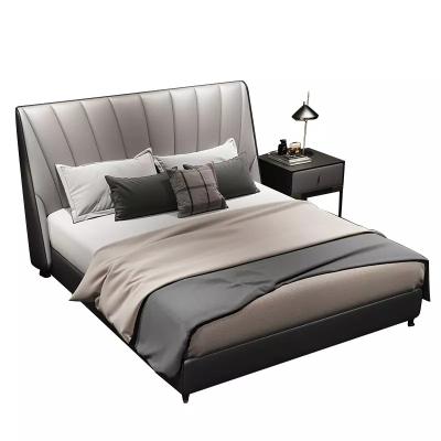 China Elegant nordic light luxury post modern contemporary leather bed for sale