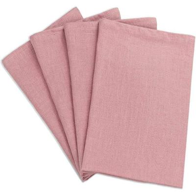 China Modern Custom Washable Light Pink Cotton French Linen Towels Reusable for sale