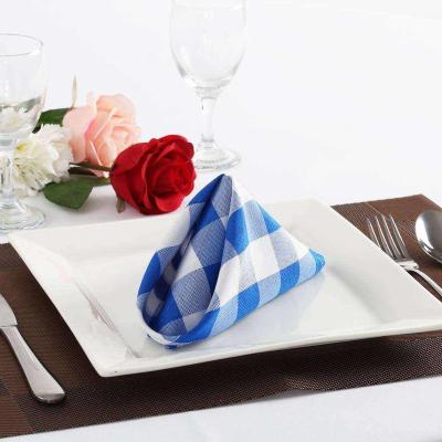 China Modern custom made polyester plaid plaid napkins dinner napkins printed fabric for restaurant for sale