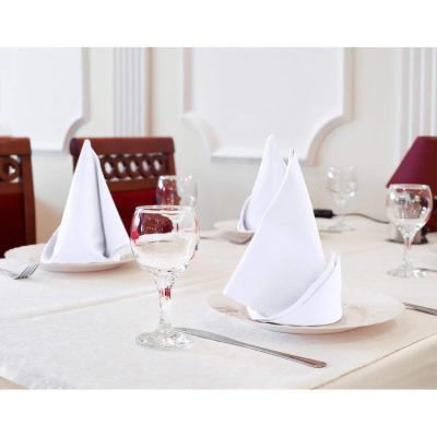 China Modern custom white polyester cotton dining table dinner napkin for restaurant for sale