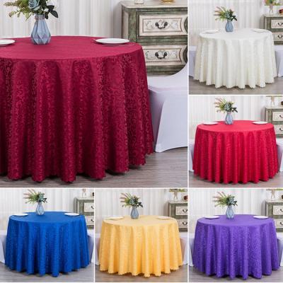 China Wholesale Reusable Jacquard Round Wedding Hotel Restaurant Decorative Table Cloth for sale