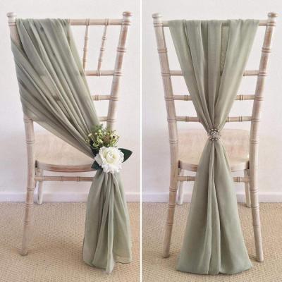 China Reusable Party Chiffon Chair Sash Wedding Decorative For Banquet Chairs for sale