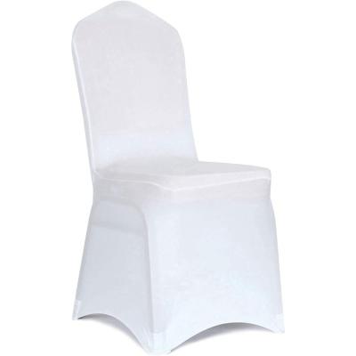 China White Washable Spandex Dining Chair Covers Universal Stretch Chair Covers For Wedding Banquet Party for sale