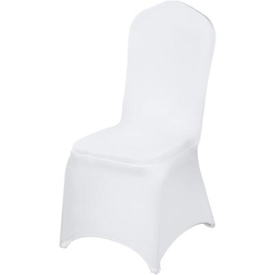 China Washable White Chair Covers Polyester Spandex Chair Cover Stretch Slipcovers For Wedding Party Dining Banquet for sale