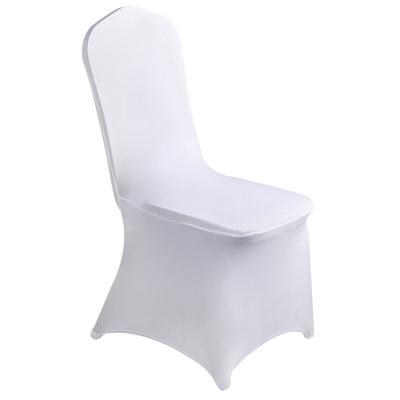 China Washable Slip Cover Dining Chair Seated Covers White Banquet Spandex Chair Covers For Wedding for sale