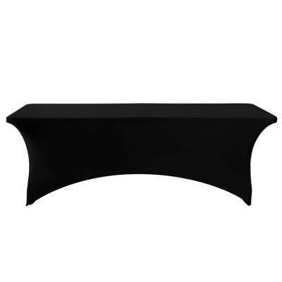 China Modern Black Stretch Spandex Table Cover Fitted Rectangle To Wedding 6Ft Universal Table Party Banquet for sale