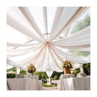 China HOTEL WELDDING HOME PARTY extra long drapery fabric 100Ft EXTERIOR white wedding ceiling drapes for wedding decoration for sale